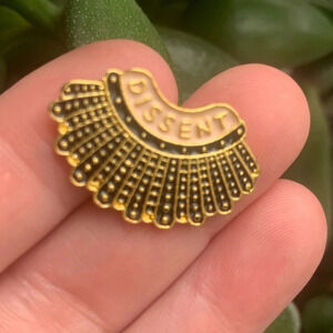 Brand new RBG dissent collar enamel pin